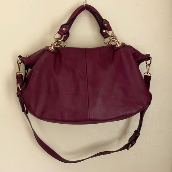 Moda Luxe Handbags - Moda Luxe Leather Satchel, Large burgundy handbag